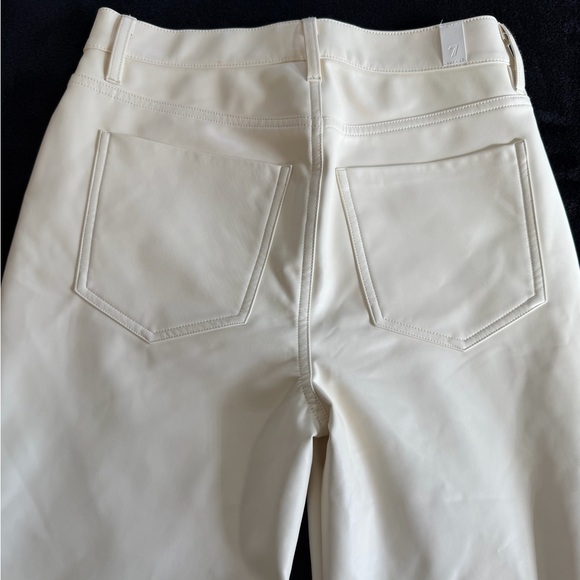 For All Mankind pants faux leather cream size 26 flare NWT - Picture 16 of 16